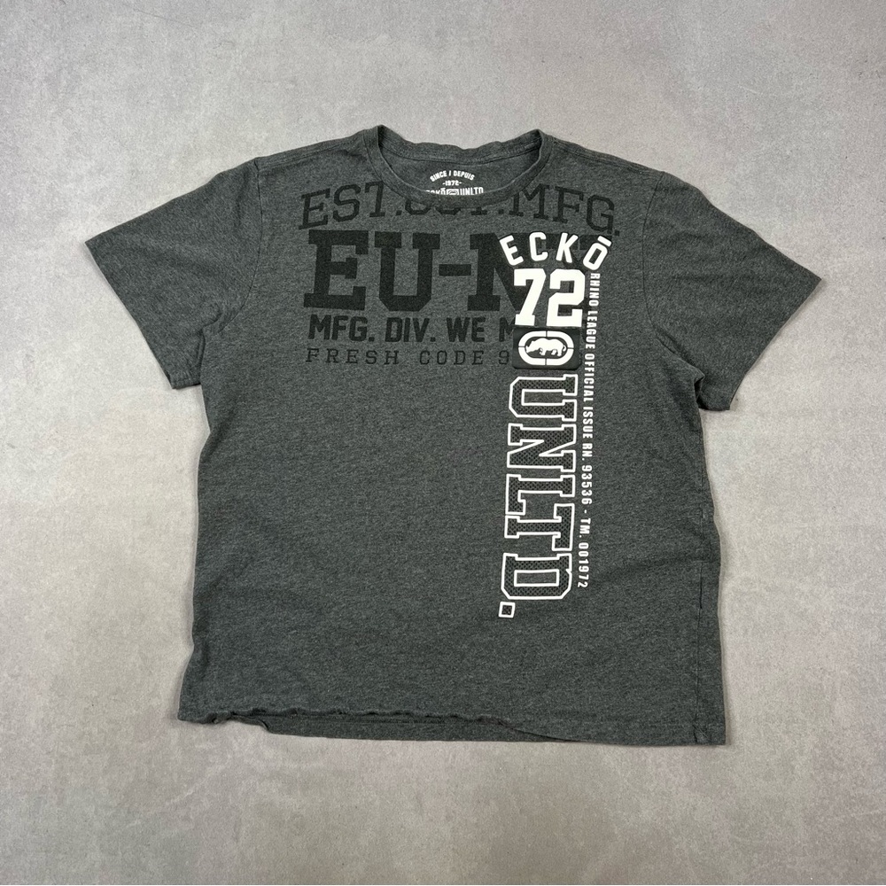 Ecko Unlimited Gray Short Sleeve Graphic Tee Y2K